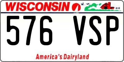 WI license plate 576VSP