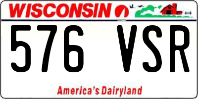 WI license plate 576VSR