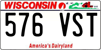 WI license plate 576VST