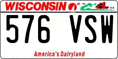 WI license plate 576VSW