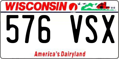 WI license plate 576VSX
