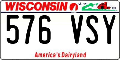 WI license plate 576VSY