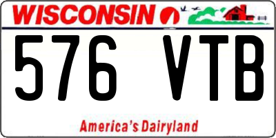 WI license plate 576VTB