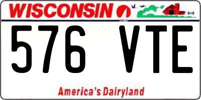 WI license plate 576VTE
