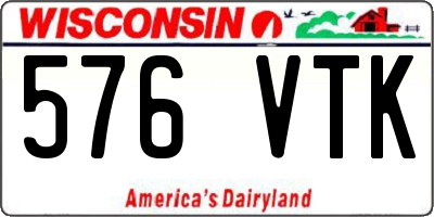 WI license plate 576VTK