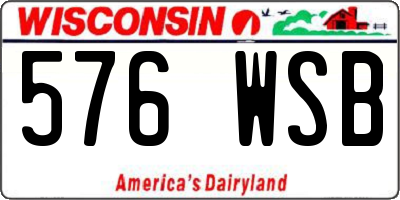 WI license plate 576WSB