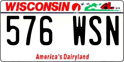 WI license plate 576WSN