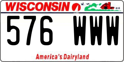 WI license plate 576WWW