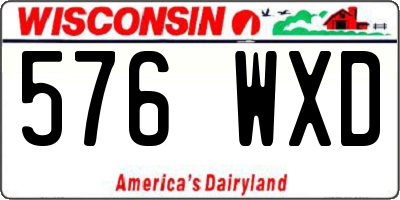 WI license plate 576WXD
