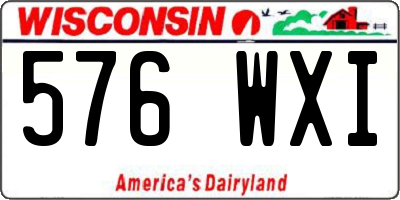 WI license plate 576WXI