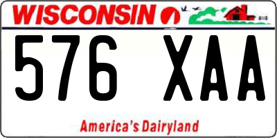 WI license plate 576XAA