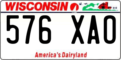 WI license plate 576XAO
