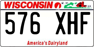 WI license plate 576XHF