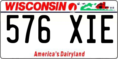WI license plate 576XIE