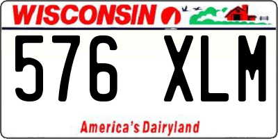 WI license plate 576XLM