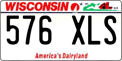 WI license plate 576XLS