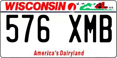 WI license plate 576XMB