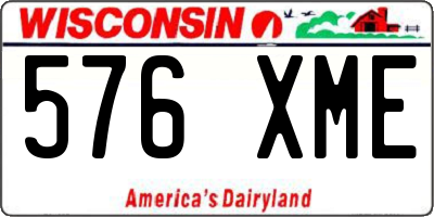 WI license plate 576XME