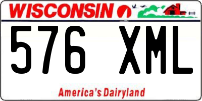 WI license plate 576XML