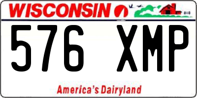 WI license plate 576XMP