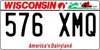 WI license plate 576XMQ