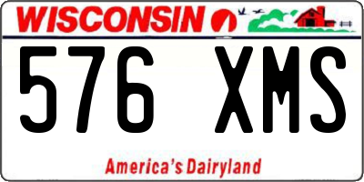 WI license plate 576XMS