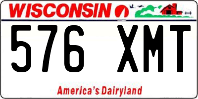 WI license plate 576XMT