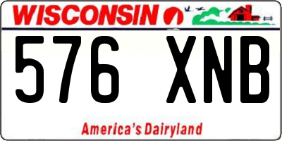 WI license plate 576XNB