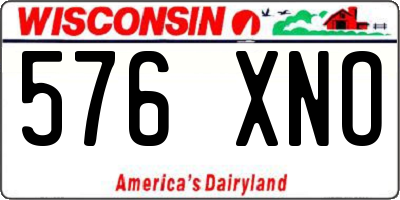 WI license plate 576XNO