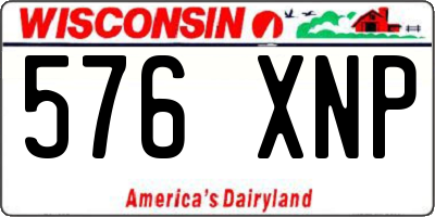 WI license plate 576XNP