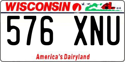 WI license plate 576XNU