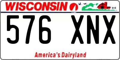 WI license plate 576XNX
