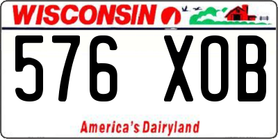 WI license plate 576XOB