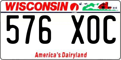 WI license plate 576XOC