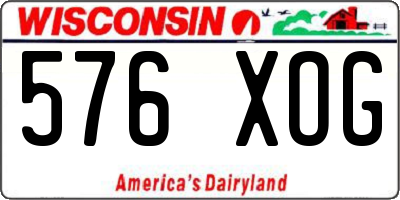 WI license plate 576XOG