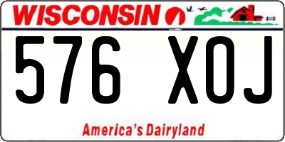 WI license plate 576XOJ