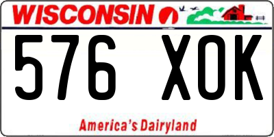 WI license plate 576XOK