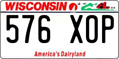 WI license plate 576XOP