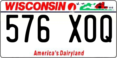 WI license plate 576XOQ