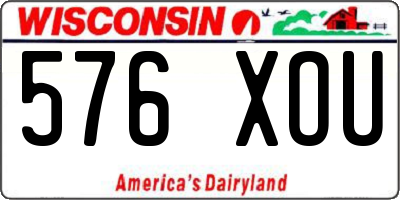 WI license plate 576XOU