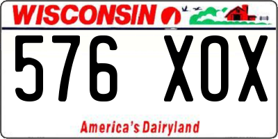 WI license plate 576XOX