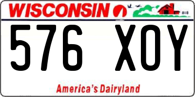 WI license plate 576XOY