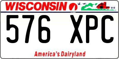 WI license plate 576XPC