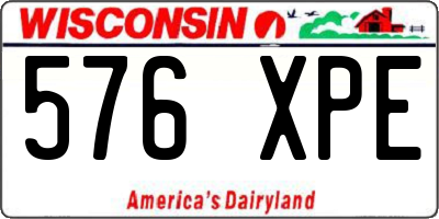 WI license plate 576XPE