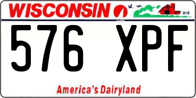 WI license plate 576XPF
