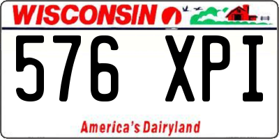 WI license plate 576XPI