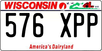 WI license plate 576XPP