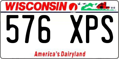 WI license plate 576XPS