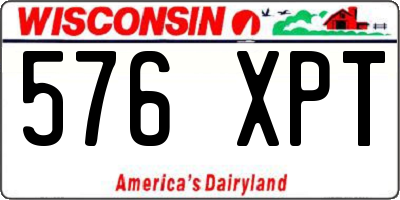 WI license plate 576XPT
