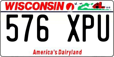 WI license plate 576XPU
